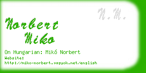 norbert miko business card